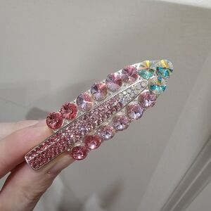 Elegant Pink and Silver Hair Clip